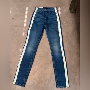 7 For All Mankind High Waist Skinny with Cream Accents